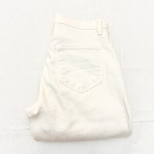 L'Agence Sada High Rise Cropped Slim Vintage White Denim jeans Raw Hem Size 24